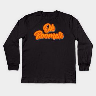 Ok Boomer Retro 1970s Mod Type Kids Long Sleeve T-Shirt